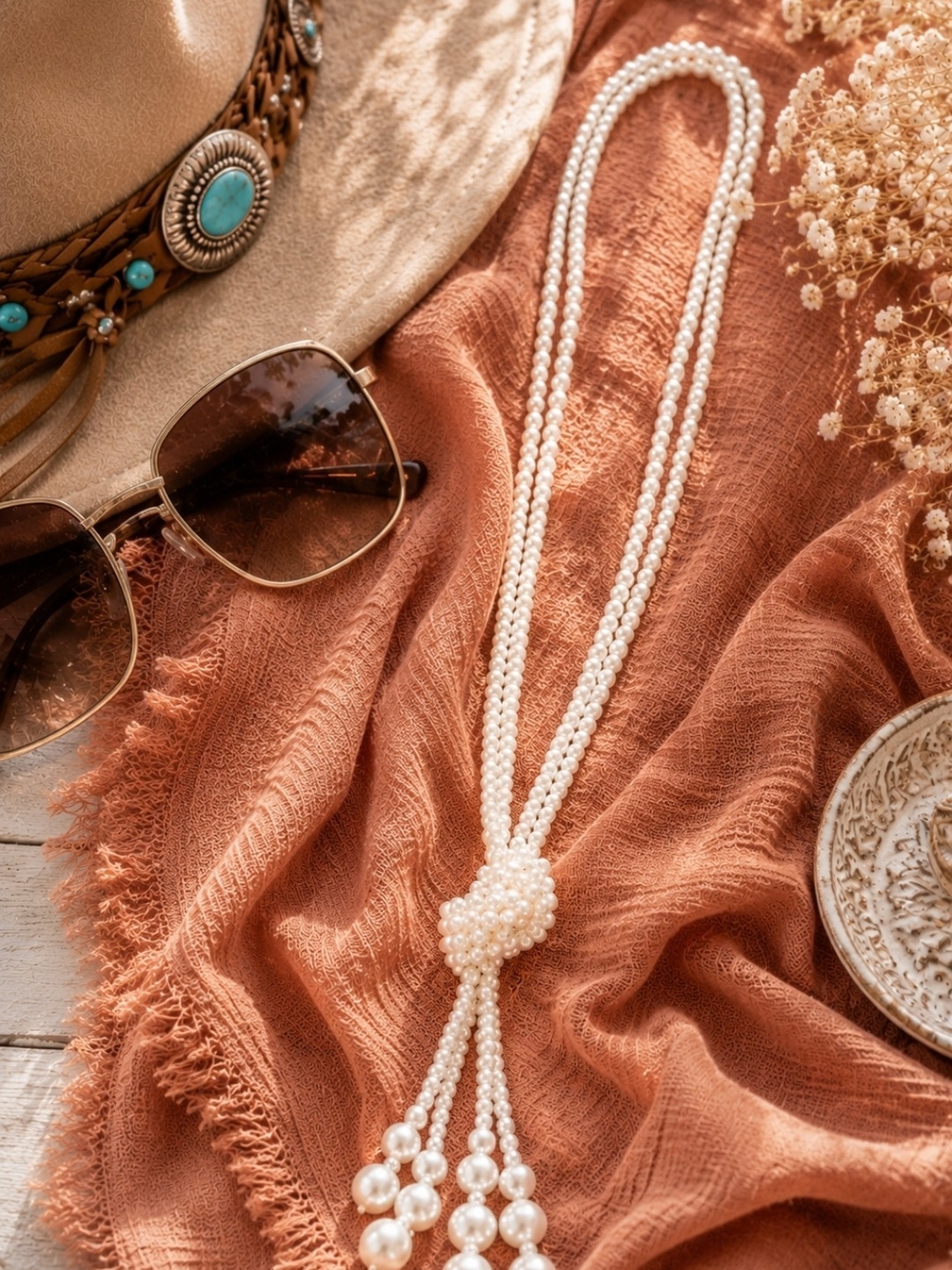Pearl Knot Tassel Necklace - Casual Or Dressy, Feminine, Timeless Sophistication